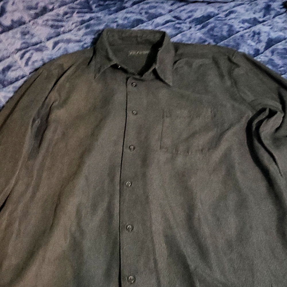 Via Europa L Black long-sleeved Dress Shirt